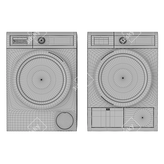 High-Performance Bosch 800 Series Washer & Dryer 3D model image 4