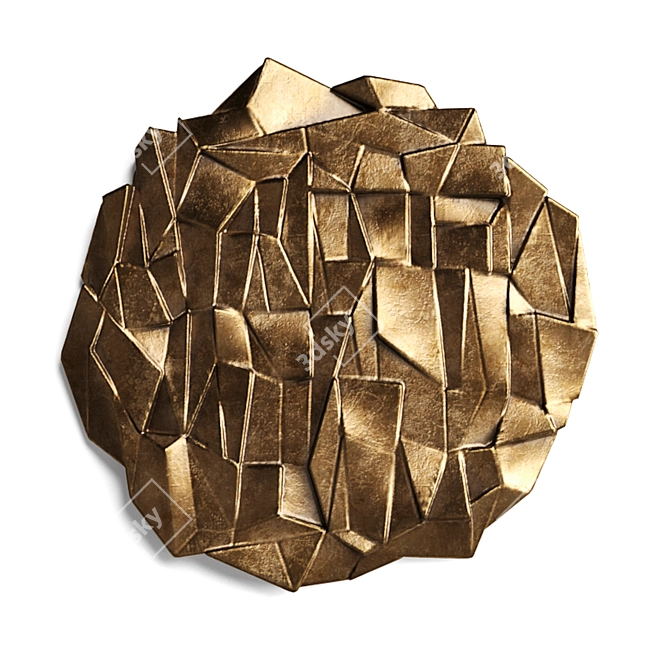 Elegant Metal Origami Wall Panel 3D model image 1