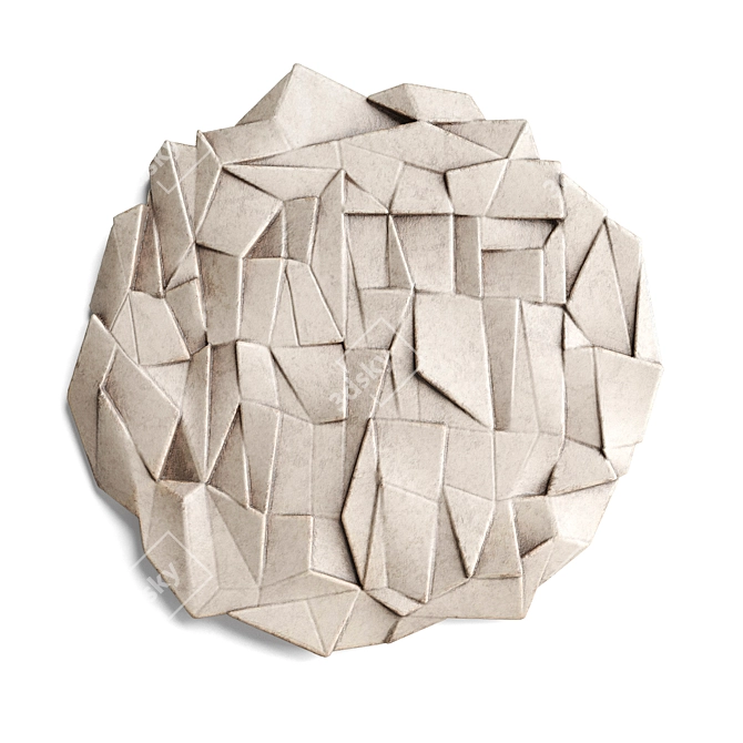 Elegant Metal Origami Wall Panel 3D model image 3