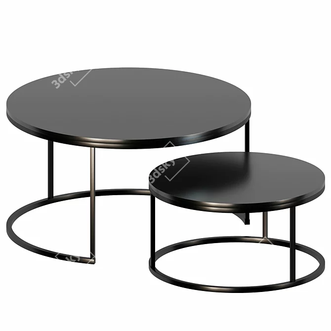 Scandi SteelWood Coffee Table 3D model image 1