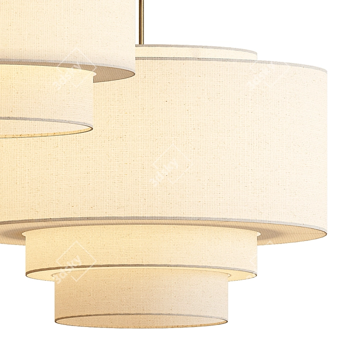 Elegant Tiered Drum Pendant 3D model image 2