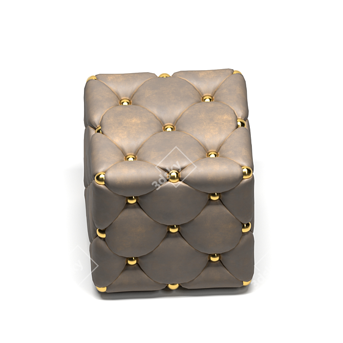 Cuddly Leather Ottomans 3D model image 3