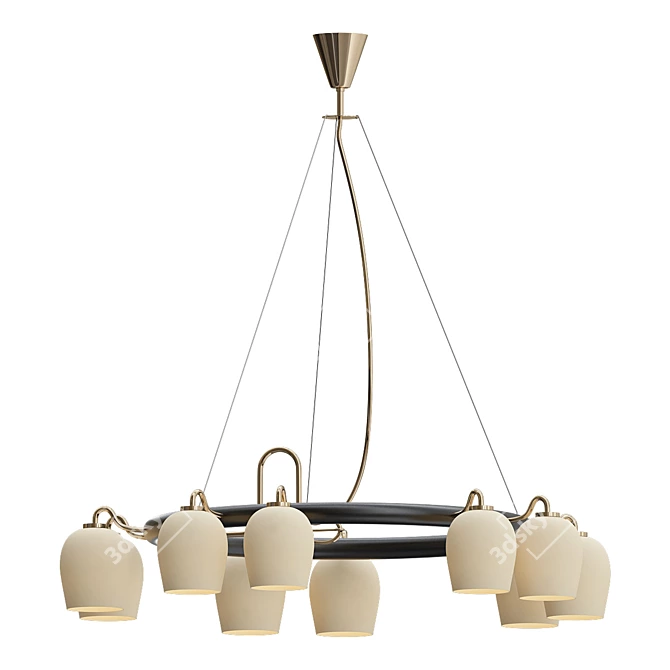 Elegant Vilhelm Lauritzen Ceiling Lamp 3D model image 1
