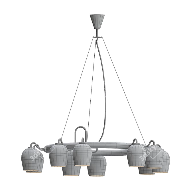 Elegant Vilhelm Lauritzen Ceiling Lamp 3D model image 2
