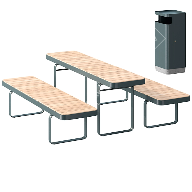 Outdoor Forum Furniture Set 3D model image 1