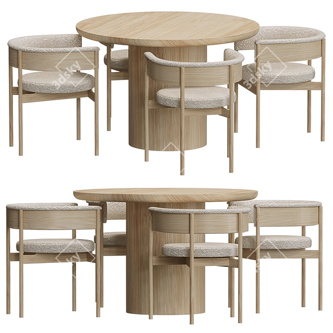 Sleek and Modern N-SC01 Dining Chair 3D model image 1