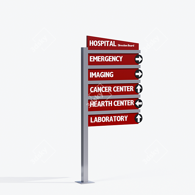 Exterior Hospital Info Board: Customizable 3D Models 3D model image 4