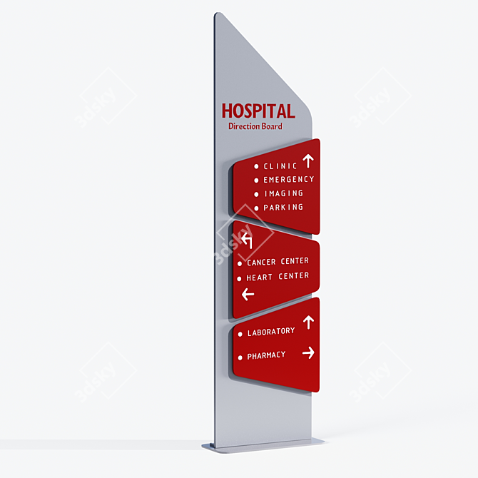 Exterior Hospital Info Board: Customizable 3D Models 3D model image 5