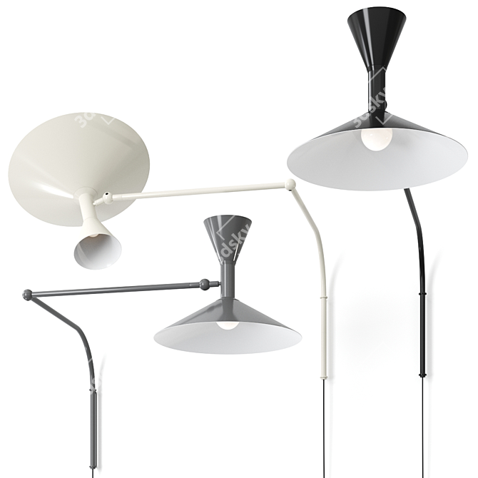 Industrial Chic: Marseille Wall Lamp 3D model image 1
