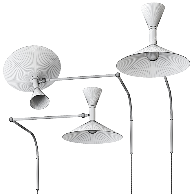 Industrial Chic: Marseille Wall Lamp 3D model image 2
