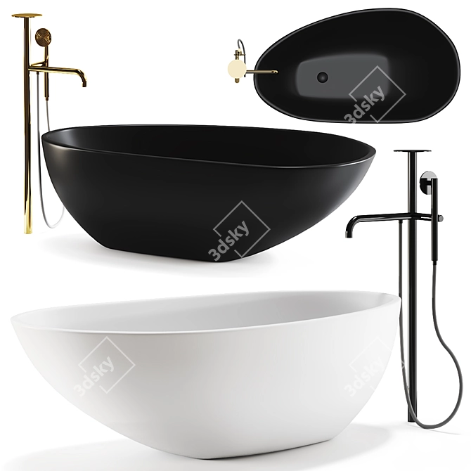 Scandinavian Shell Wash Basin 3D model image 1