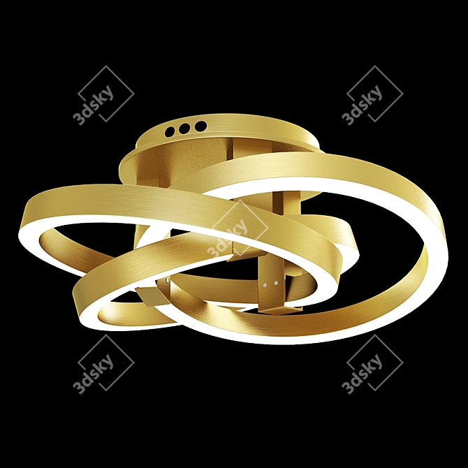 Golden Glow LED Chandelier - Modern and Stylish 3D model image 1