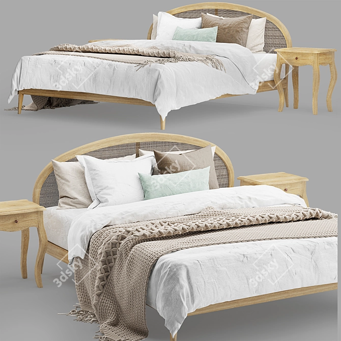 Modern Roselle Bed: Stylish and Comfortable 3D model image 1