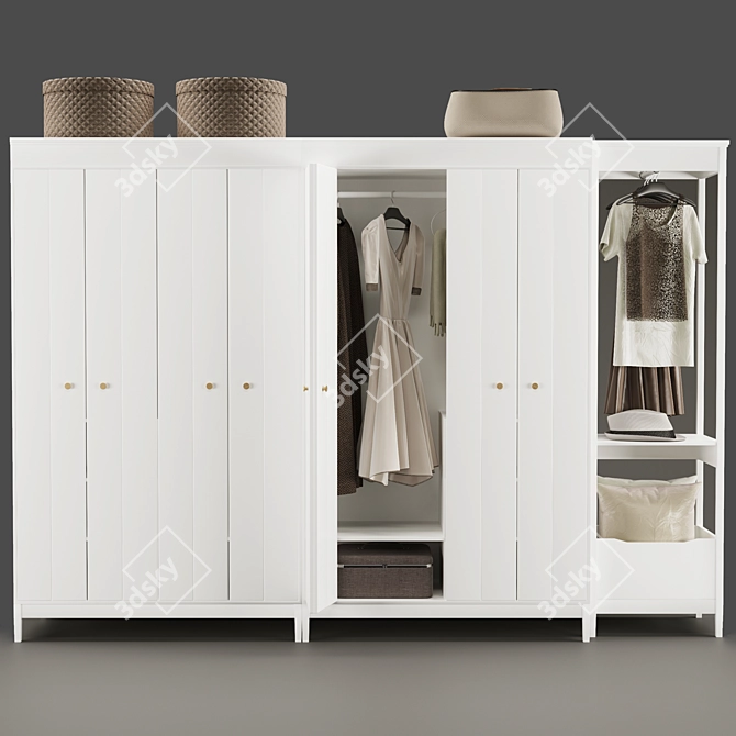 Modern IKEA IDANÄS Wardrobe Combination 3D model image 1