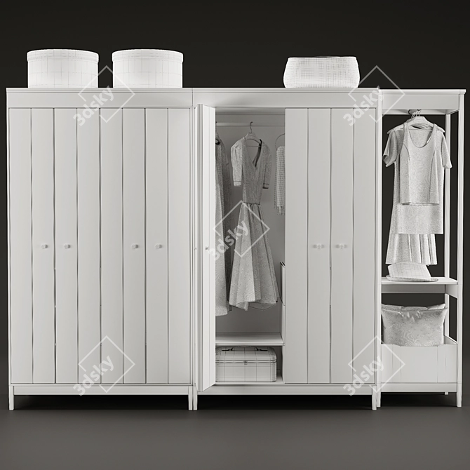 Modern IKEA IDANÄS Wardrobe Combination 3D model image 5