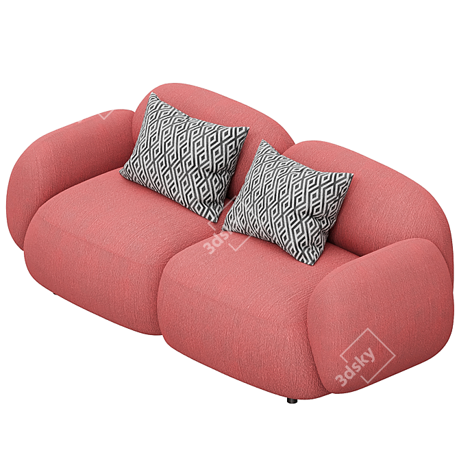 "Sundae 2-Seater Sofa: Sleek Elegance for Modern Living 3D model image 2