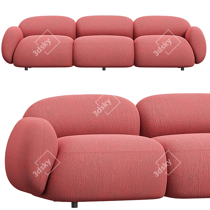 Sundae 3 Seater Sofa: Modern Elegance 3D model image 1