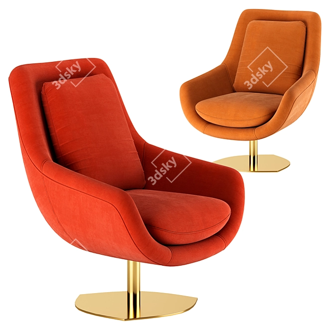 Elegant Elba Armchair: Classic Comfort and Style 3D model image 2