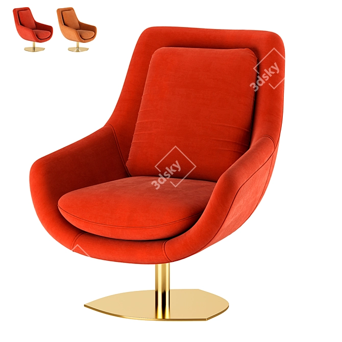 Elegant Elba Armchair: Classic Comfort and Style 3D model image 5