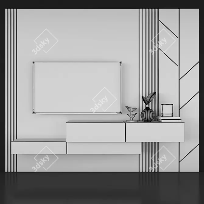 Modern TV Wall Set - Sleek and Stylish 3D model image 4