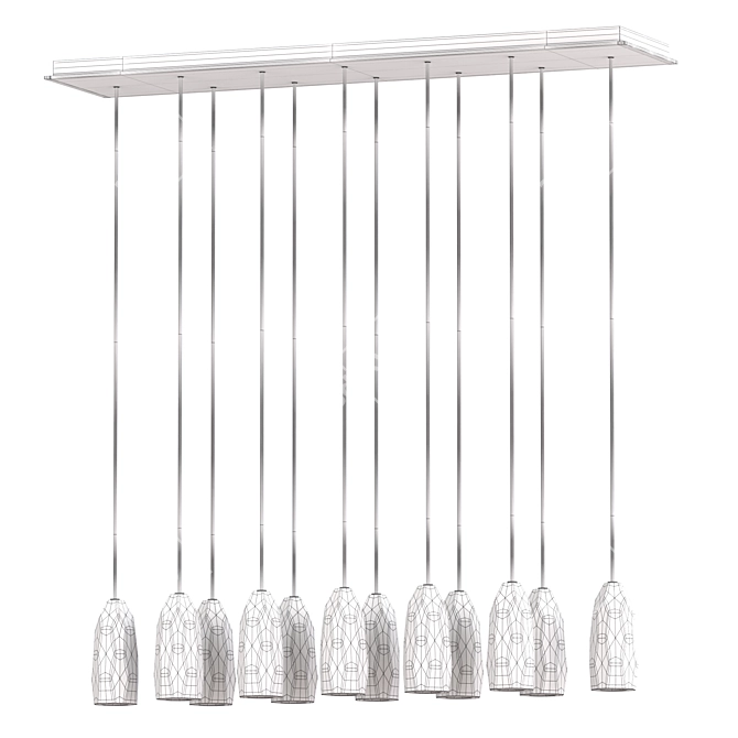 Elegant Chatelet Linear Chandelier 3D model image 4