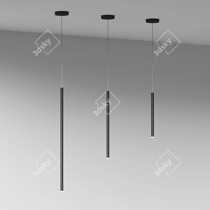 Sleek Navada LED Pendant 3D model image 2