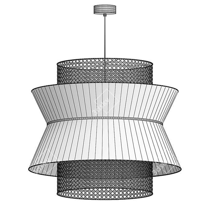 Nordic Bamboo Pendant Light 3D model image 3