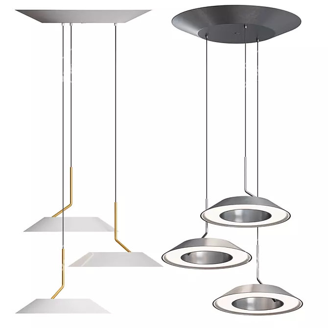 Royyo Pendant: Elegant Minimalist Lighting 3D model image 3