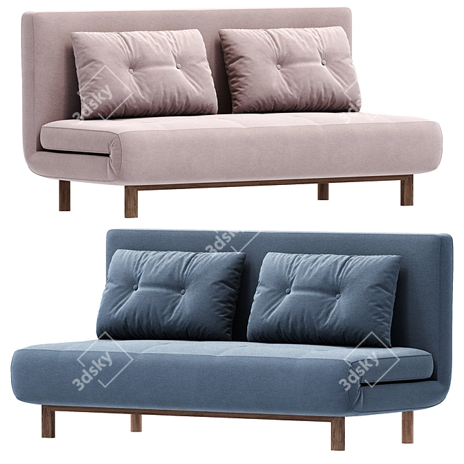 Doris 3-Seater Sofa Bed: Sleek and Functional 3D model image 1