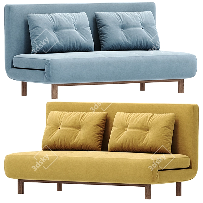 Doris 3-Seater Sofa Bed: Sleek and Functional 3D model image 2