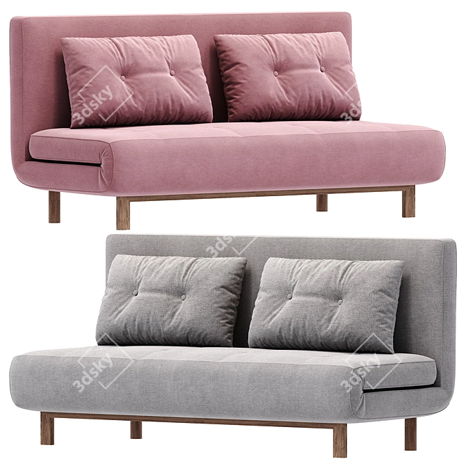 Doris 3-Seater Sofa Bed: Sleek and Functional 3D model image 3