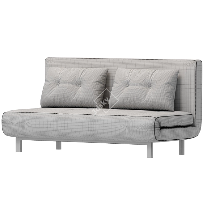 Doris 3-Seater Sofa Bed: Sleek and Functional 3D model image 4