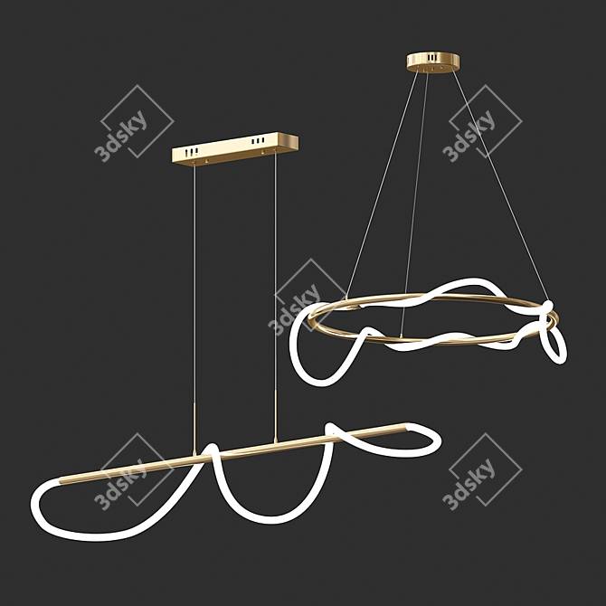 Sleek Luke Lamps 3D model image 1