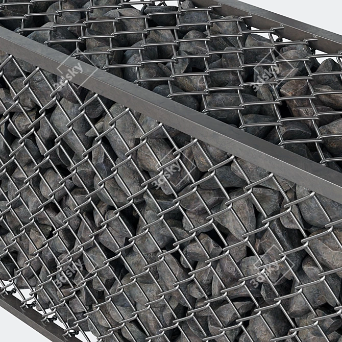 RockStone Gabion Cage: Top Quality, Multiple Textures 3D model image 2