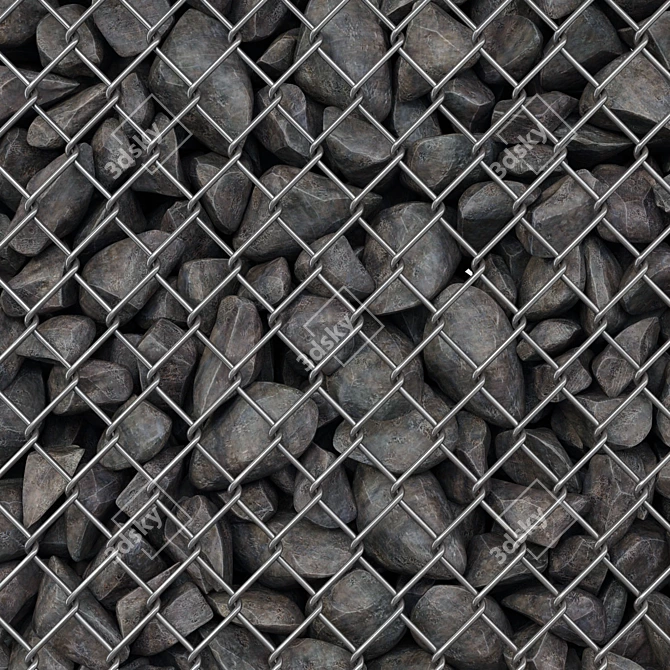 RockStone Gabion Cage: Top Quality, Multiple Textures 3D model image 3