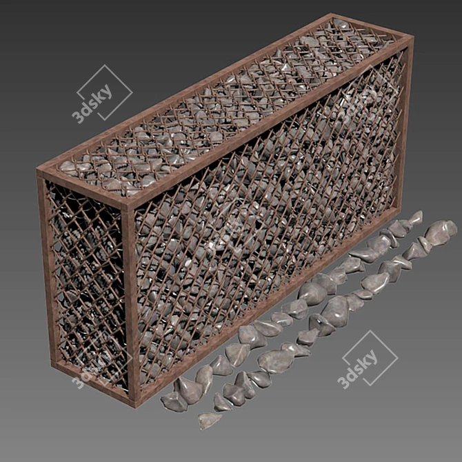 RockStone Gabion Cage: Top Quality, Multiple Textures 3D model image 6