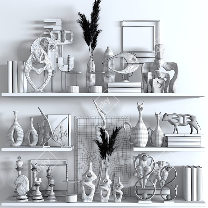 Elegant Decorative Set 3D model image 4