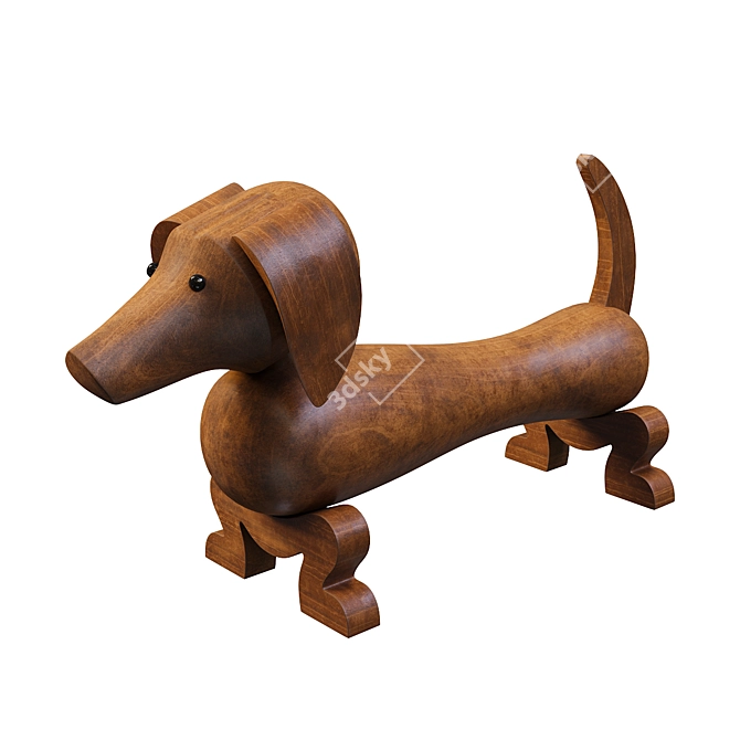 Title: Kay Bojesen PBR Birds & Dog Figurine 3D model image 4