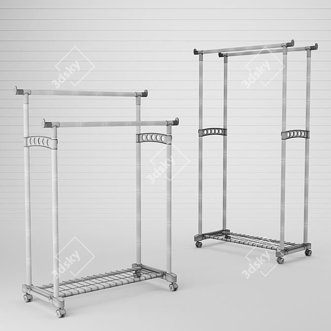 JYSK GUDME Double Mobile Hanger with Shoe Shelf 3D model image 6