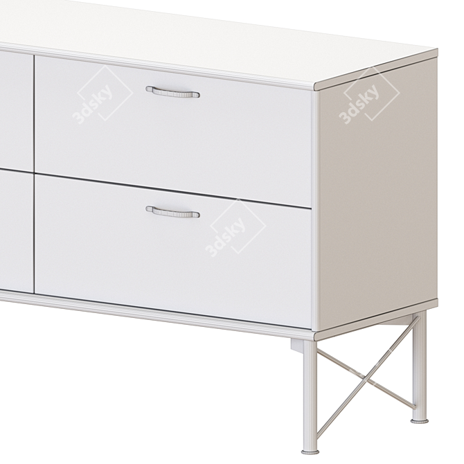 Modern Brown and White 4 Drawer IKEA MUSKEN Chest 3D model image 4
