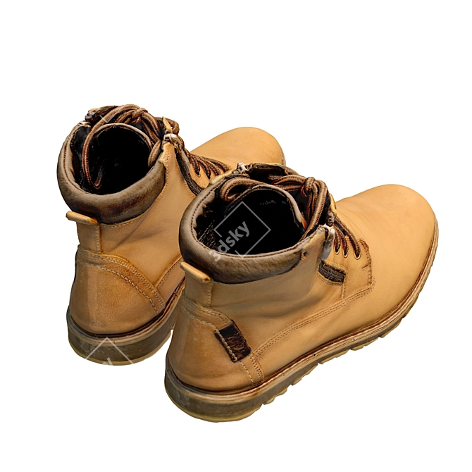 360-Degree Scanned Boots: High-Resolution Textured Design 3D model image 6