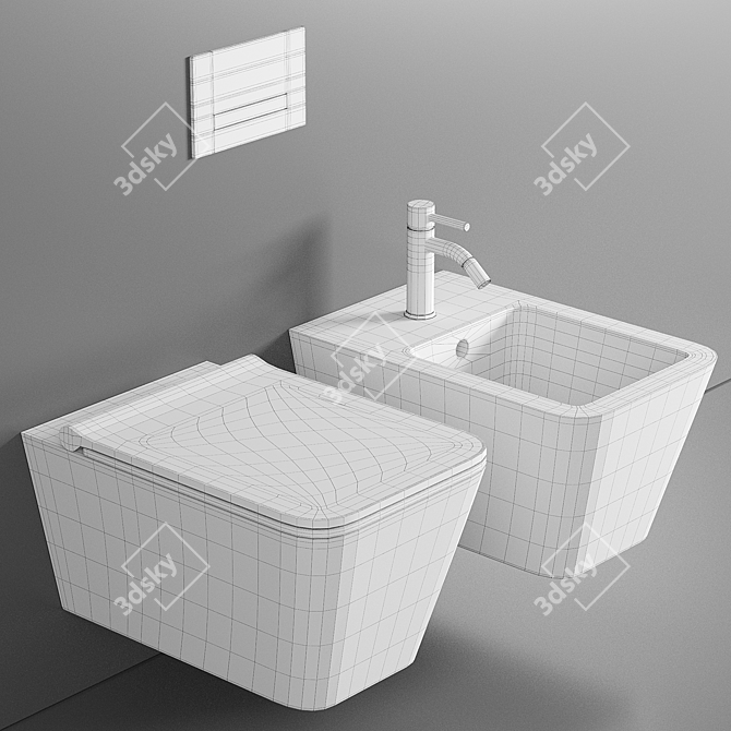 Alice Ceramica 55cm x 35cm WC Hide 3D model image 3