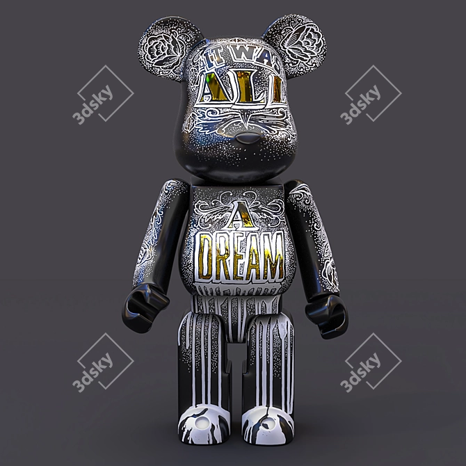 Poseable Bearbrick Toy 3D model image 1