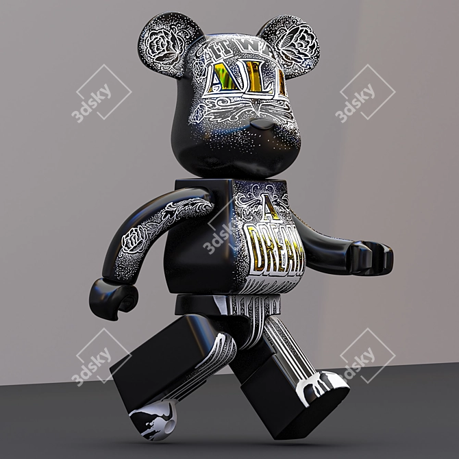 Poseable Bearbrick Toy 3D model image 3