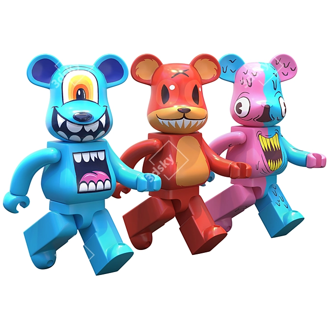 Poseable Bearbrick Toy 3D model image 9