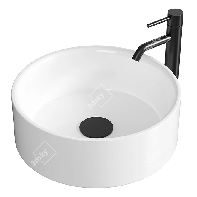 Sahara Round Basin: Sleek & Stylish 3D model image 1