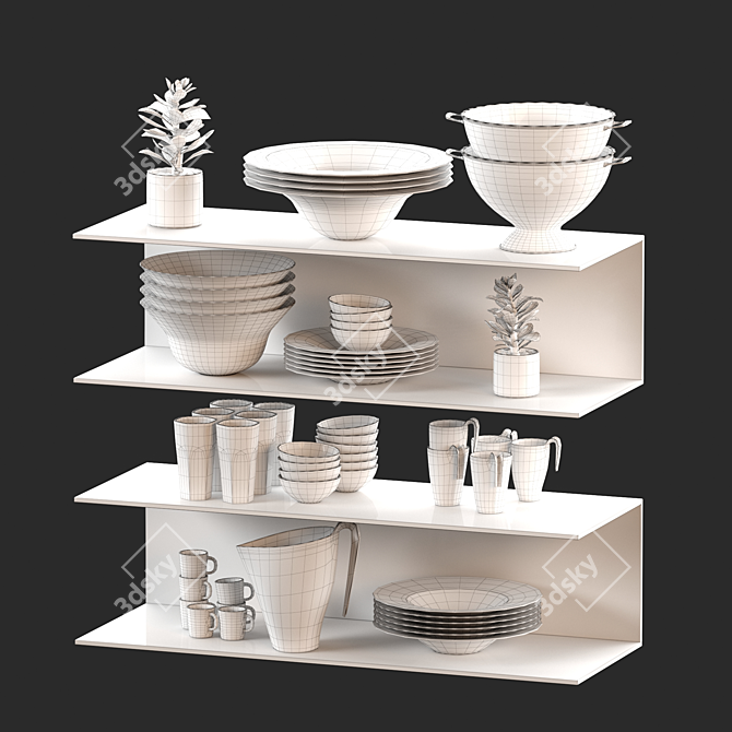 Kitchenware Accent Set: High-Quality, Stylish & Versatile 3D model image 5