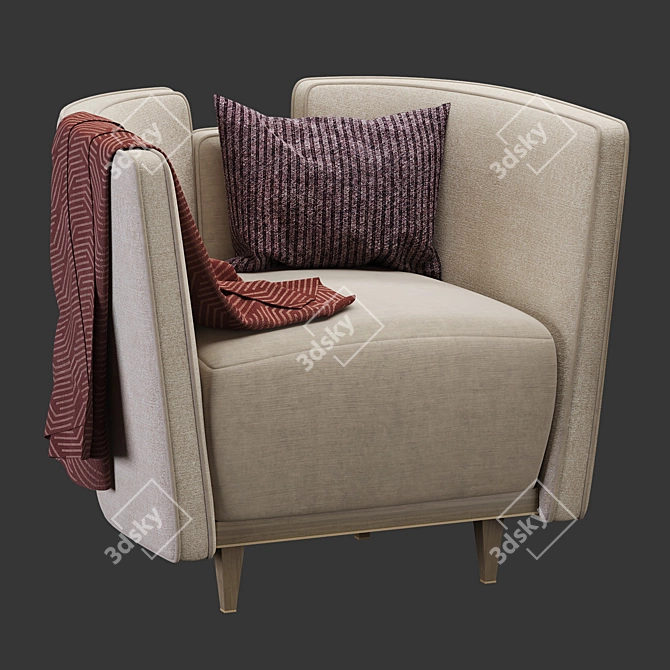Frato Gstaad Armchair: Contemporary Elegance in 930x800x800mm 3D model image 2