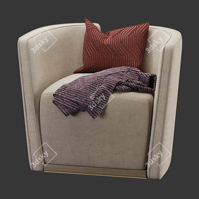 Frato Gstaad Armchair: Contemporary Elegance in 930x800x800mm 3D model image 3