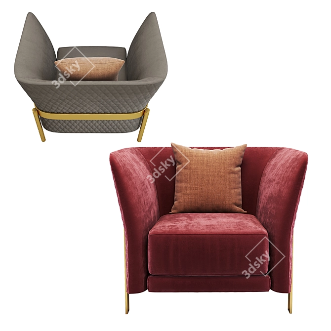 Modern Cosmo Armchair: Stylish, Comfy, and Versatile 3D model image 1